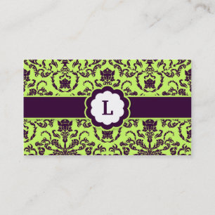 Monogramm des Damast-311-Lauren Limon Visitenkarte