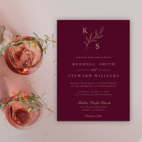 Monogramm des eleganten Greenery Floral Wedding Lo