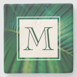 Monogramm des Fotos "Grünes Blätterwald" Steinuntersetzer