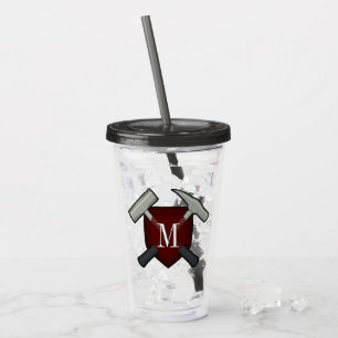 Monogramm des Geologen mit Rockhammer Acryltrinkbecher