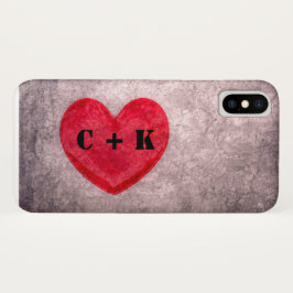 Monogramm des gestrichelten Herzens personalisiere Case-Mate iPhone Hülle