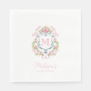 Monogramm des grandmillennialen Wappen   Bridal Serviette