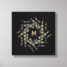 Monogramm des grauen Gelbsterndreiecks Leinwanddruck
