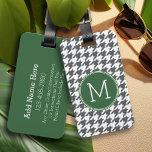 Monogramm des grauen, grünen Hahnentrittmusters Gepäckanhänger<br><div class="desc">Ein klassisches und feines Design für jeden. Trendfarben und Monogramme sind erhältlich. Ein Retromuster mit einer modernen Drehung. Elemente können leichter angepasst werden, wenn Sie zuerst den gesamten Text ersetzen. Wenn Ihre Kunst noch angepasst werden muss, klicken Sie auf die Schaltfläche Diese anpassen. Das bringt Sie zu einem Designbereich, wo...</div>