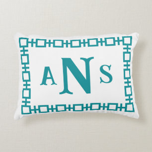 Monogramm des griechischen Schlüssels für den Aqua Dekokissen