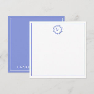 Monogramm des Kastenblau-Weiß-Starfish Mitteilungskarte