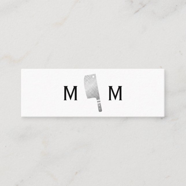 Monogramm des Metzgermessers Mini Visitenkarte (Vorderseite)