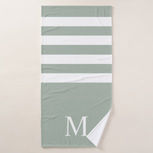 Monogramm des Minimalistischen Farbstreifens Badhandtuch Set