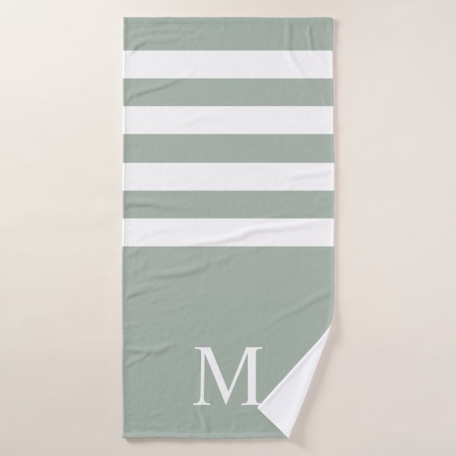 Monogramm des Minimalistischen Farbstreifens Badhandtuch Set (Badehandtuch)