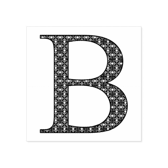 Monogramm des mittelalterlichen Damastes B Gummistempel (Prägung)