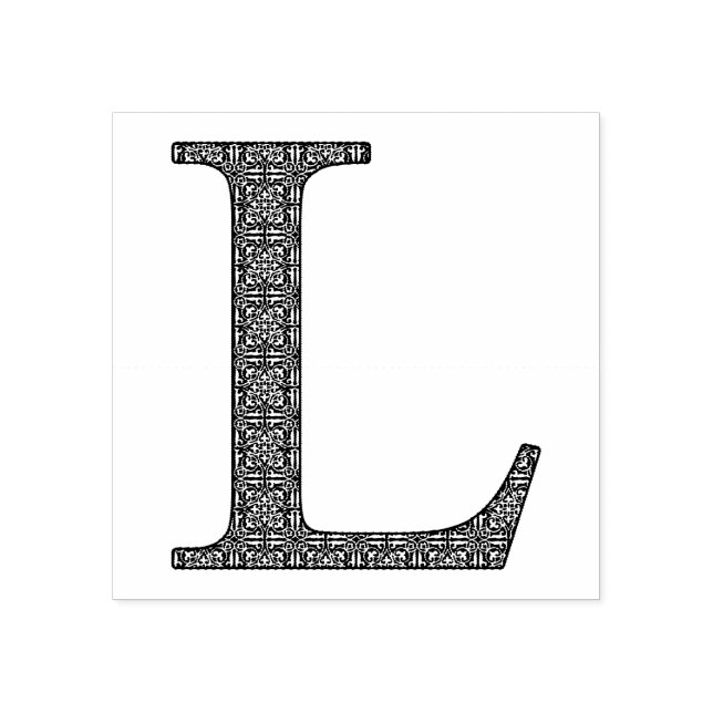 Monogramm des mittelalterlichen Damastes L Gummistempel (Prägung)