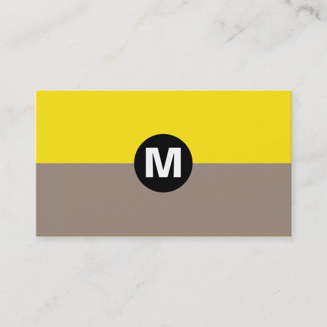 Monogramm des mittleren Punktes - 2 Tone Taupe und Visitenkarte (Vorderseite)