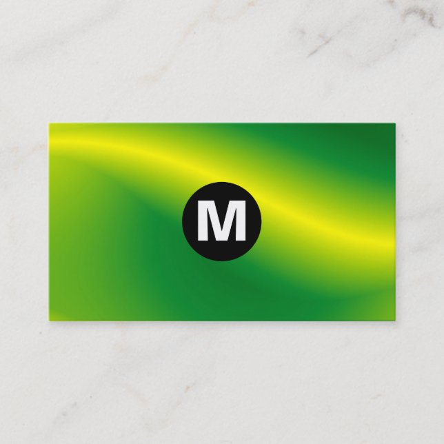 Monogramm des mittleren Punktes - Grüne Welle Visitenkarte (Vorderseite)