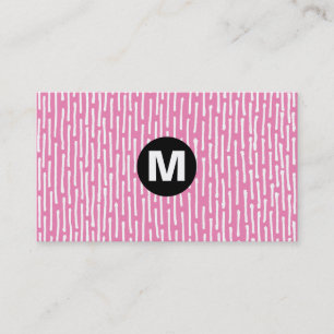 Monogramm des mittleren Punktes - Linien - Rosa Visitenkarte