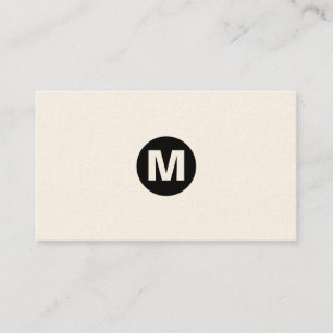 Monogramm des mittleren Punktes - Schwarz auf Weiß Visitenkarte