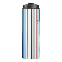 Monogramm des modernen blauen, grauen Streifen