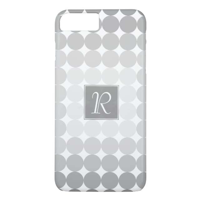 Monogramm des modernen grauen Kreises Case-Mate iPhone Hülle (Rückseite)