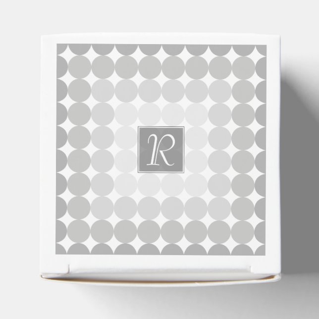 Monogramm des modernen grauen Kreises Geschenkschachtel (Oben)