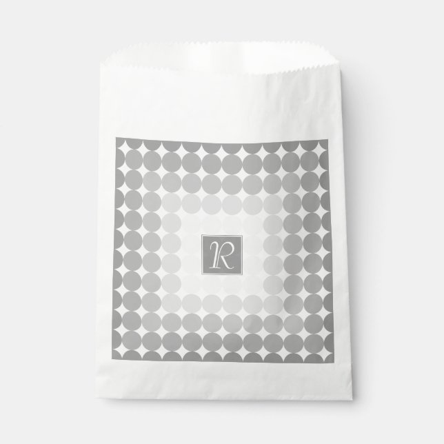 Monogramm des modernen grauen Kreises Geschenktütchen (Vorderseite)