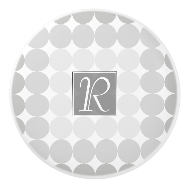 Monogramm des modernen grauen Kreises Keramikknauf (Vorderseite)