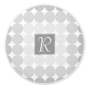 Monogramm des modernen grauen Kreises Keramikknauf