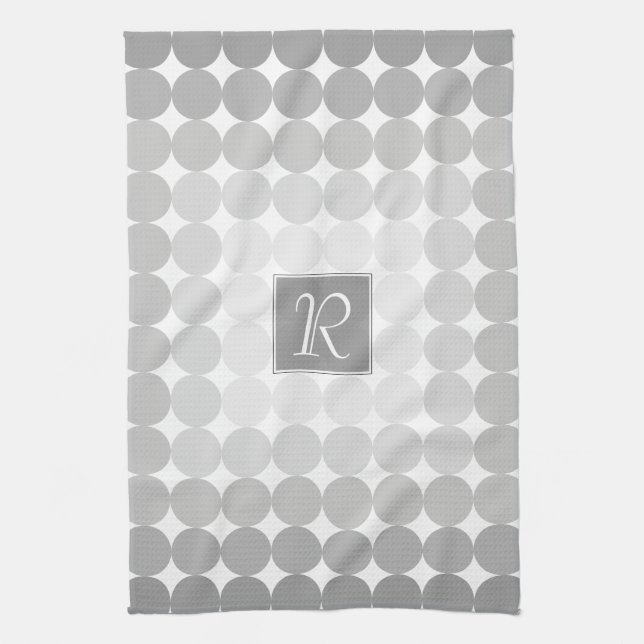 Monogramm des modernen grauen Kreises Küchentuch (Vertikal)