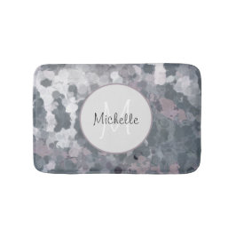Monogramm des modernen graurosa Abstrakten Kreises Badematte