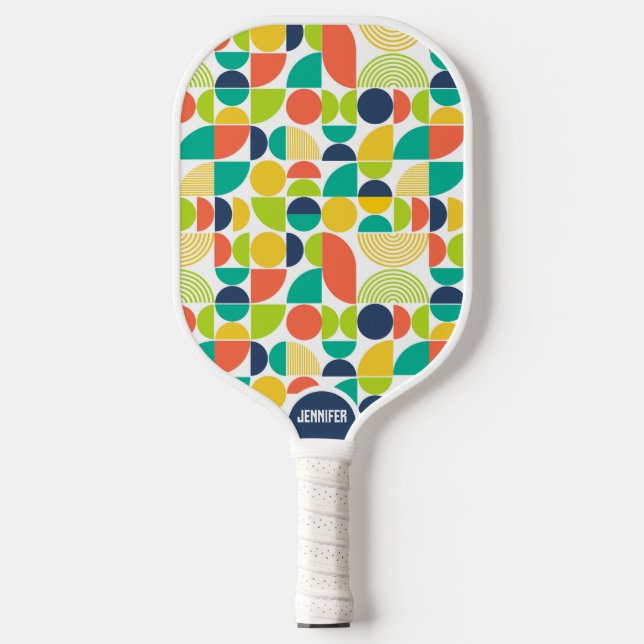 Monogramm des modernen Retro-Individuellen Namens  Pickleball Schläger (Vorderseite)