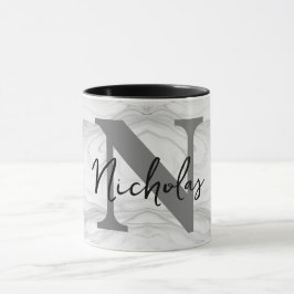 Monogramm des modernen und klassischen Marmor Buch Tasse