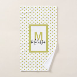 Monogramm des modernen weißen Goldenen Kreises Badhandtuch Set