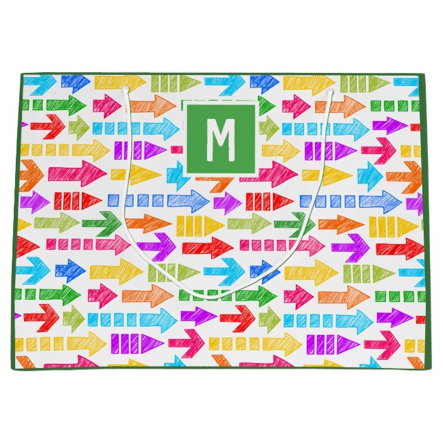 Monogramm des Musters für ein Muster eines moderne Große Geschenktüte (Vorderseite)