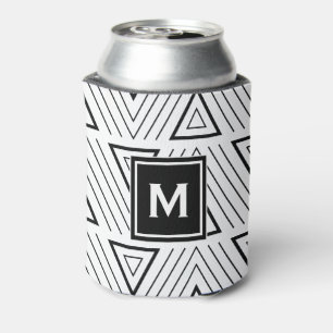 Monogramm des Musters für geometrische schwarze Wi Dosenkühler