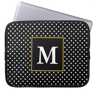 Monogramm des Musters für klassische schwarze und  Laptopschutzhülle