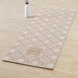 Monogramm des neutralen geometrischen Batik-Muster Yogamatte