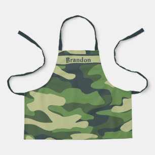 Monogramm des neutralen Musters des grünen Camouf Schürze