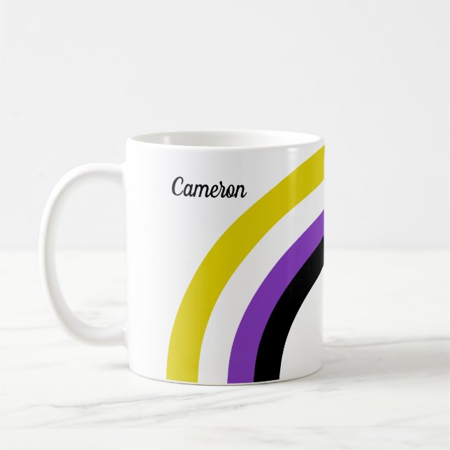 Monogramm des nicht binären Regenbogens, nicht bin Kaffeetasse (Links)
