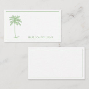Monogramm des Palm Palmetto Trees grün und weiß Mitteilungskarte