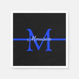 Monogramm des Party für die Polizeieinweisung in d Serviette