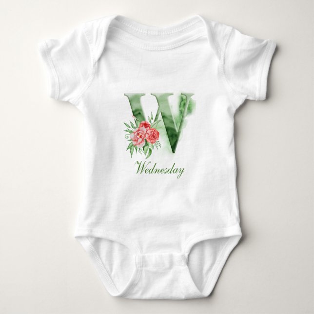 Monogramm des personalisierten Individuellen Namen Baby Strampler (Vorderseite)