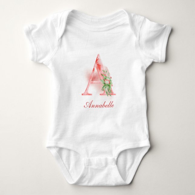 Monogramm des Personalisierten Individuellen Namen Baby Strampler (Vorderseite)