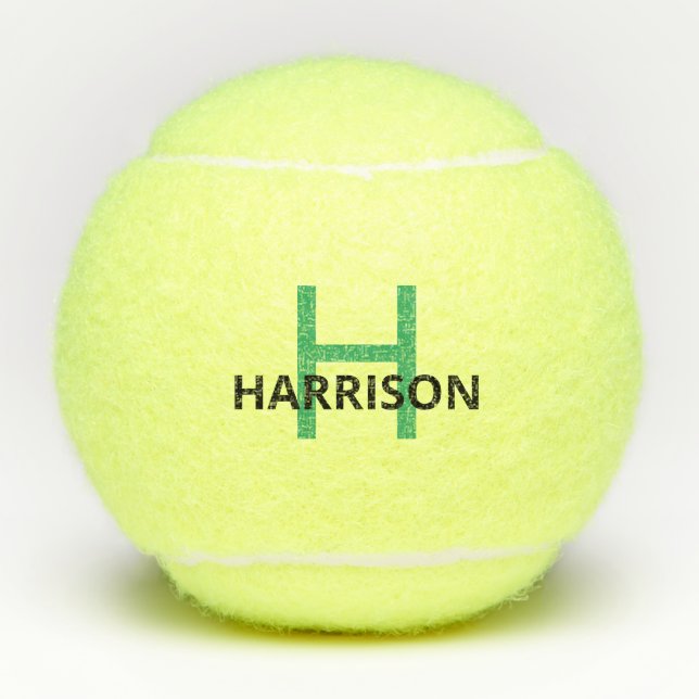Monogramm des personalisierten modernen Typ Tennisbälle (Vorderseite)