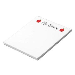 Monogramm des Personalisierten Namens des Lehrers Notizblock