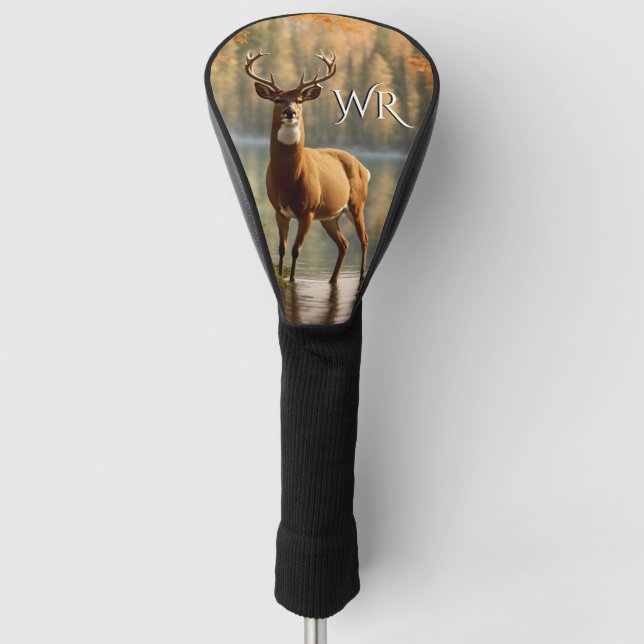 Monogramm des phantastischen 12-Punkte-Bucks Golf Headcover (Vorderseite)