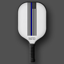 Monogramm des Polizeibeamten für moderne Thin Blue Pickleball Schläger