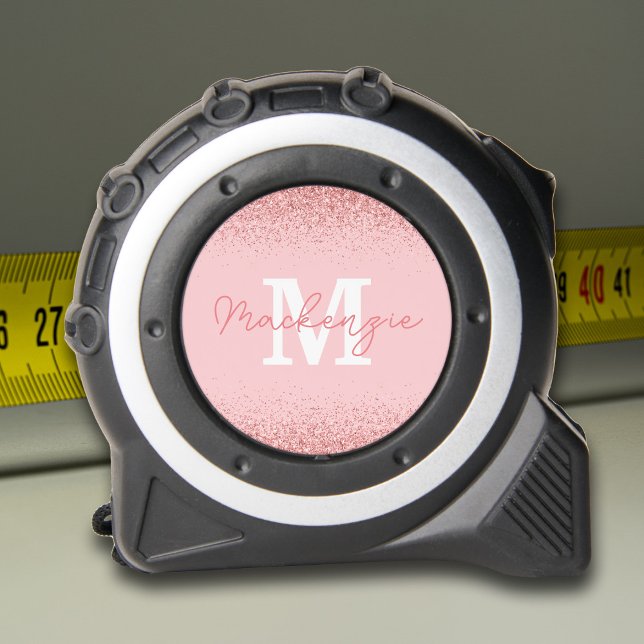 Monogramm des rosa Glitzer Maßband (Von Creator hochgeladen)