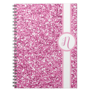 Monogramm des rosa Glitzer Notizblock