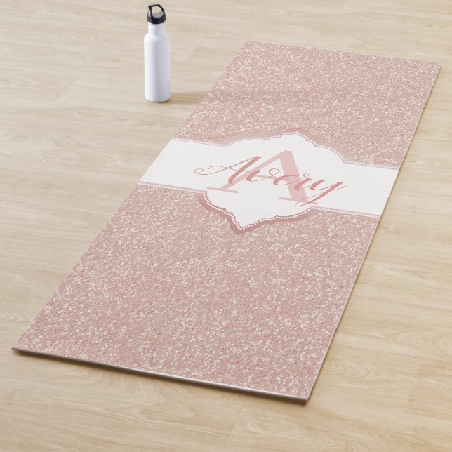 Monogramm des rosa Glitzer Yogamatte (Beispiel)