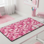 Monogramm des rosa MilitärRetro-Camouflage-Stifts Schreibtischunterlage<br><div class="desc">Bringen Sie Ihrem Arbeitsbereich mit dieser benutzerdefinierten Tarnschreibmatte einen taktischen und personalisierten Rand. Dieses große Mousepad ist perfekt für Gamer, Militärangehörige und Outdoor-Enthusiasten geeignet und weist eine klassische Retro-Camouflage in Rosa und Weiß auf. Die langlebige, rutschfeste Gummibasis und die glatte Gewebeoberfläche sorgen für ein überragendes Verfolgungserlebnis für die Maus und...</div>