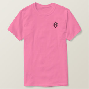 Monogramm des rosafarbenen Shirts