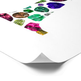 Monogramm des Schmucksteins Brief V Poster